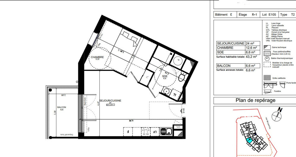 Appartement T2 au pied des commerces et ligne de bus aux Ponts-de-Cé