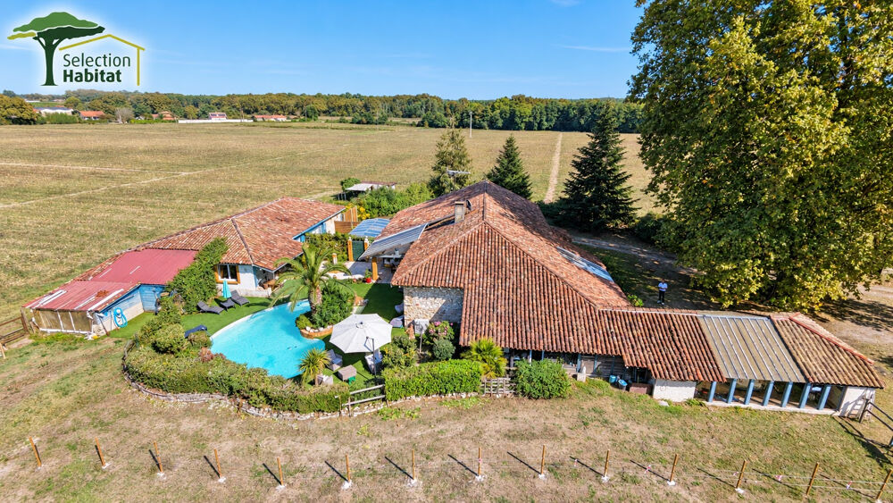 Vente Maison Ensemble immobilier d'exception de 380 m² hab. , piscine, dépendances et revenus locatifs Riviere saas et gourby