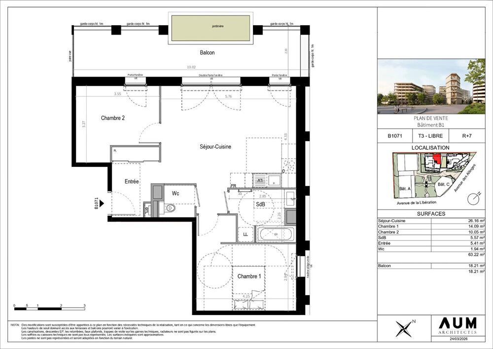 THONON LES BAINS - Appartement T3 - 63.22m²