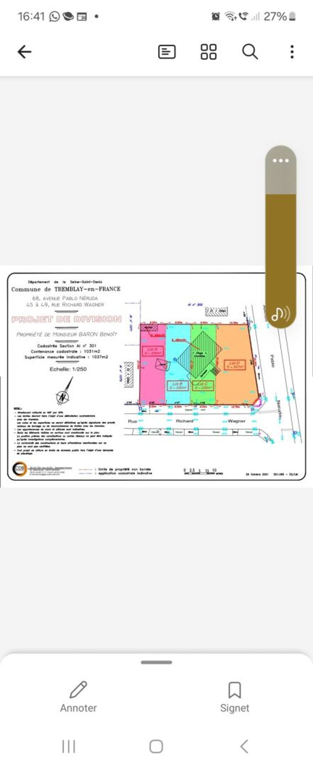Vente Terrain Terrain  btir  TREMBLAY EN FRANCE Tremblay en france