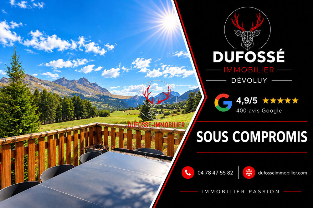 Vente Maison Chalet de 120 m2 avec 4 chambres surson terrain et vue  exceptionnelle Devoluy