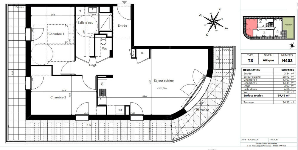 Vente Appartement Appartement NEUF T3 dernier étage avec terrasse destiné aux séniors à Avrillé Avrille