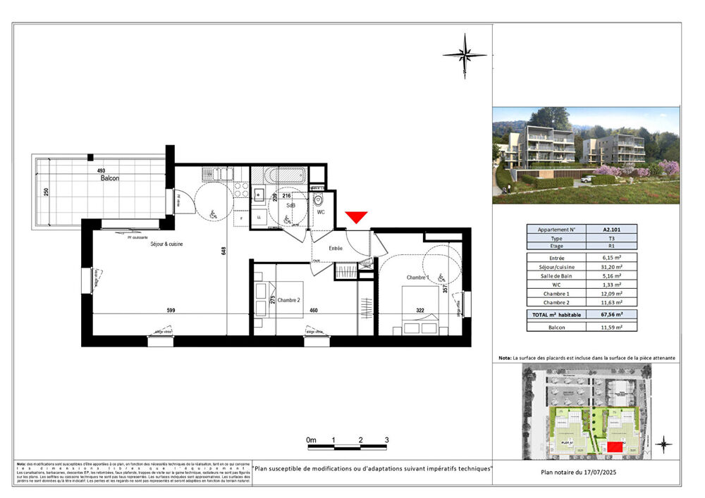EVIAN LES BAINS - Appartement T3 - 67.56m²