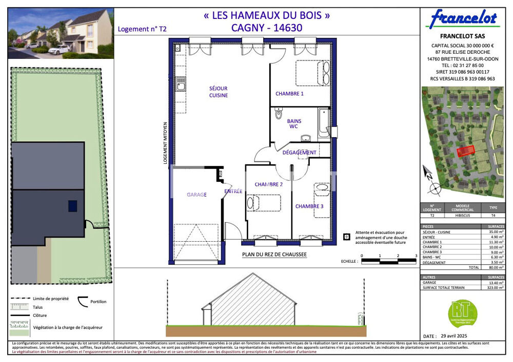 CAGNY PLAIN PIED T4 80m2 Maison neuve