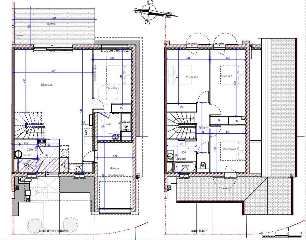 Maison mitoyenne T5 avec jardin et garage