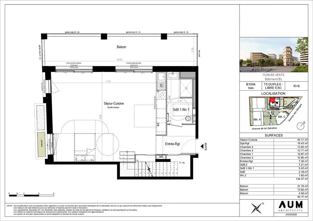 THONON LES BAINS - Appartement T5 duplex - 134.27m²