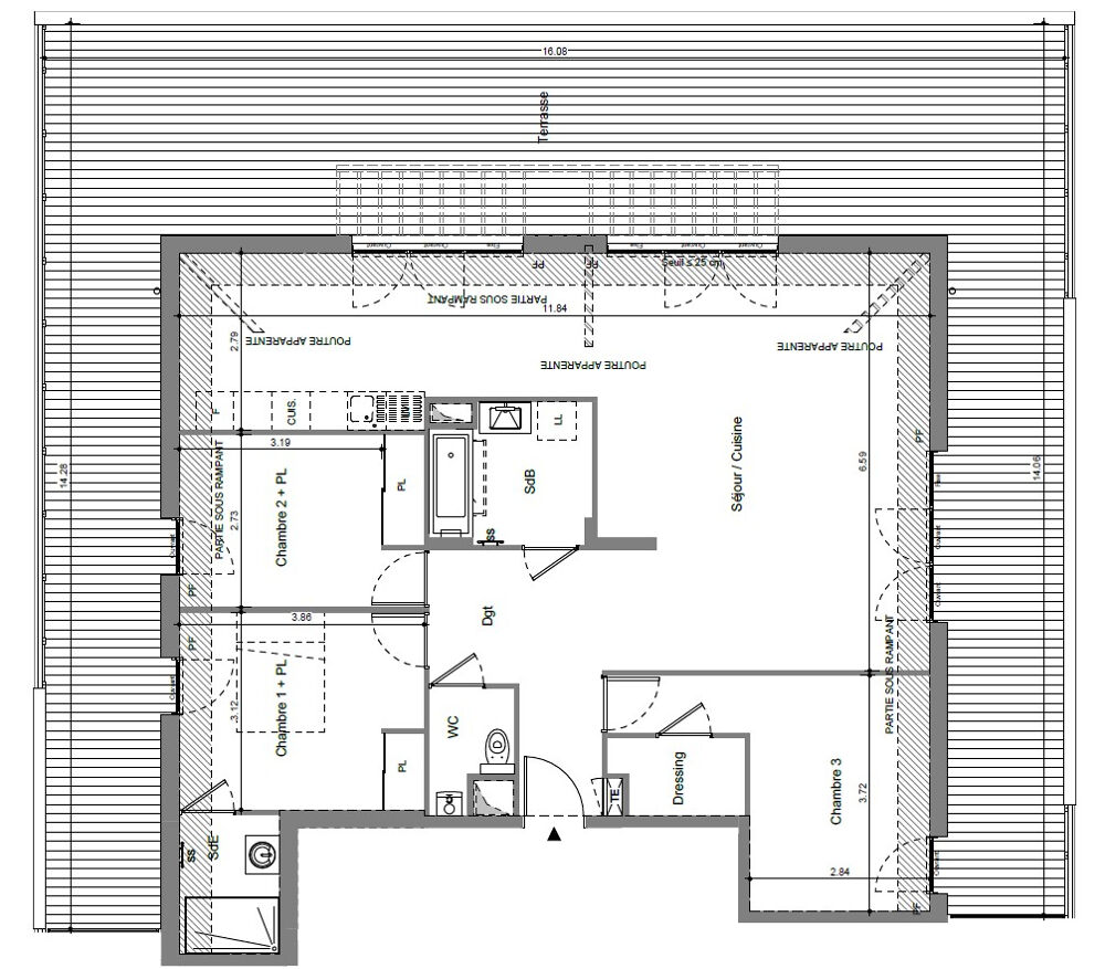 Vente Appartement Appartement 4 pièces Dernier etage terrasse Francheville