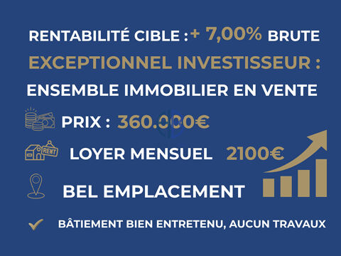 SPECIAL INVESTISSEURS !  Rentabilit&eacute; 7% Murs + appartement 360000 38500 Voiron