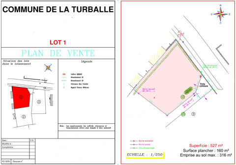 La Turballe , 2 terrains à bâtir vendus viabilisés à 800m du centre ville. 227800 La Turballe (44420)