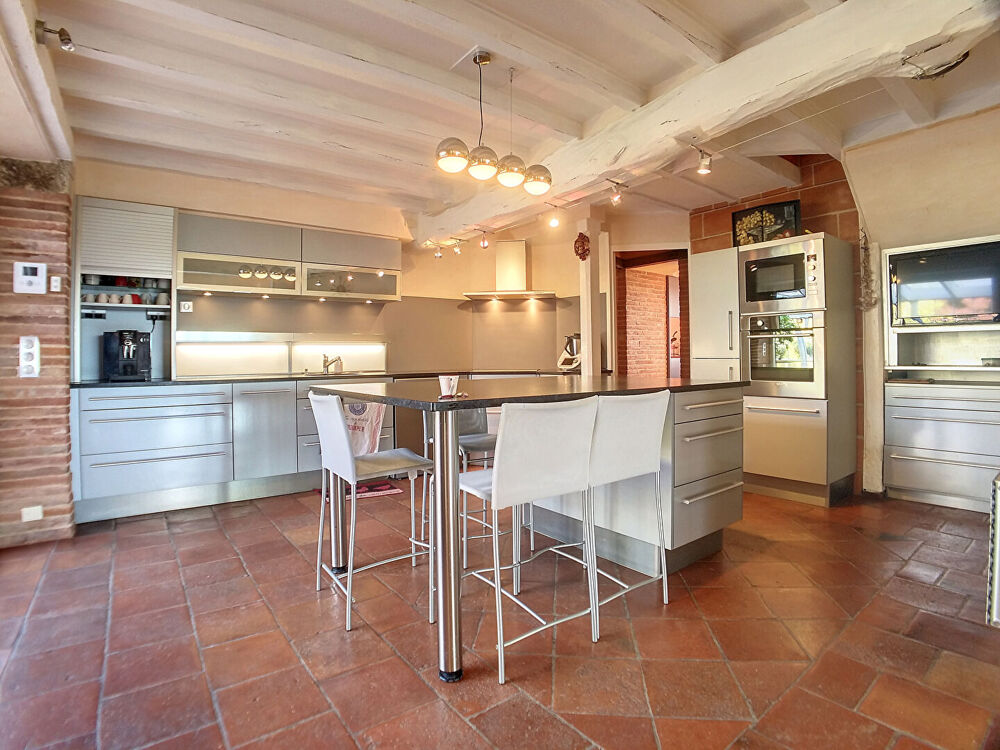 Grande maison rénovée avec piscine, jardin et vue Pyrénées