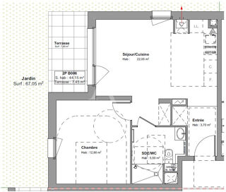  Appartement � vendre 2 pi�ces 44 m�