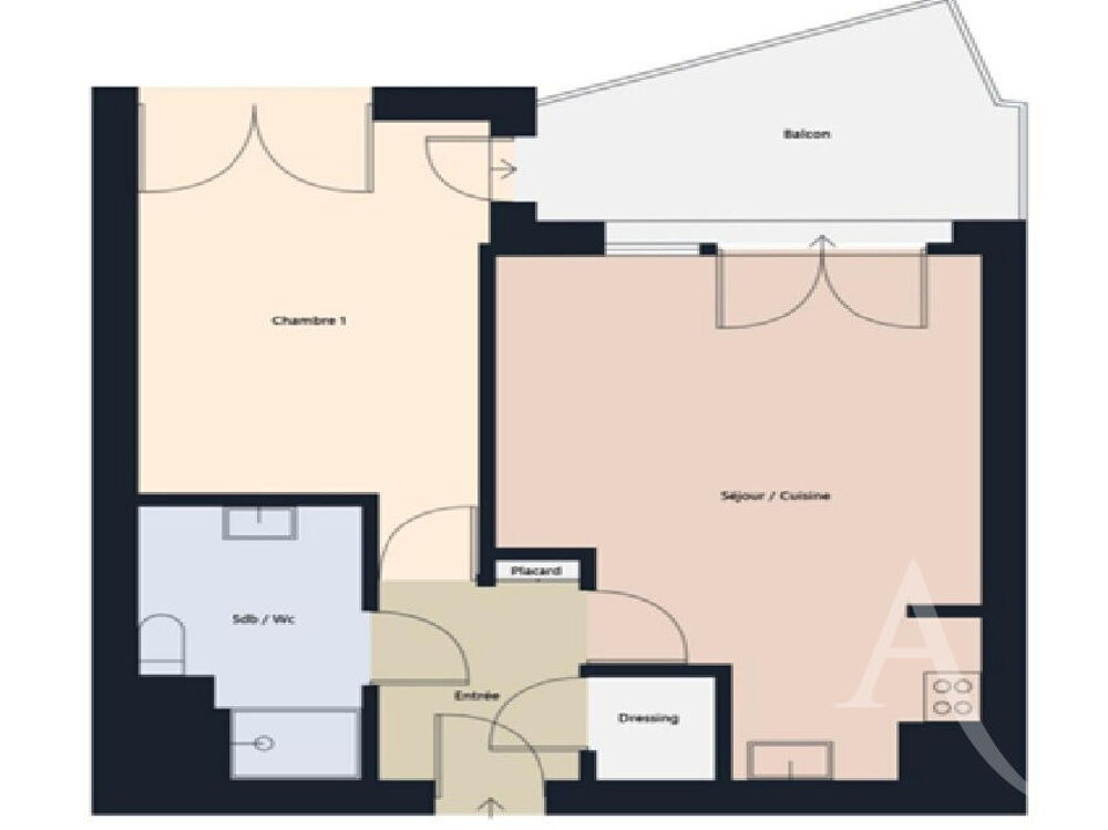 MONTREUIL - APPART F2 42.21 M² - TERRASSE 7.70 M²