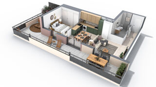  Appartement  vendre 2 pices 45 m