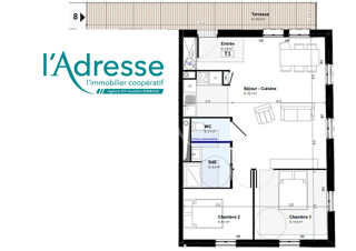  Appartement  vendre 3 pices 64 m