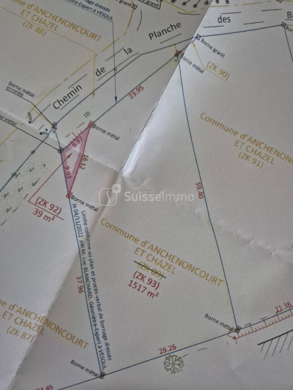 Vente Terrain Terrain  Viabilisé  1566 m2 Anchenoncourt et Chazel Anchenoncourt et chazel