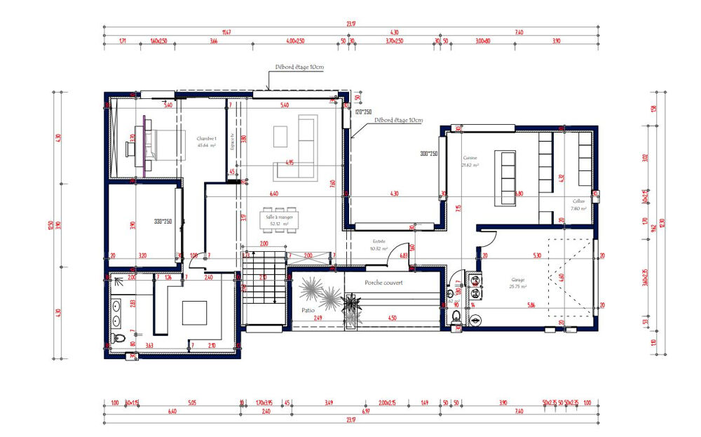 Villa de standing 4 faces de 195m2 sur 1420m2 de terrain avec piscine