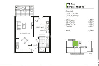  Appartement à vendre 1 pièce 40 m²