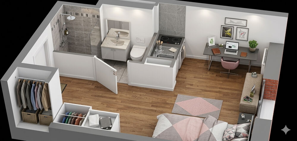Vente Appartement Le Havre - STUDIO 23,44 m²  RÉSIDENCE ÉTUDIANTE GÉRÉE SECTEUR DOCKS VAUBAN Le havre