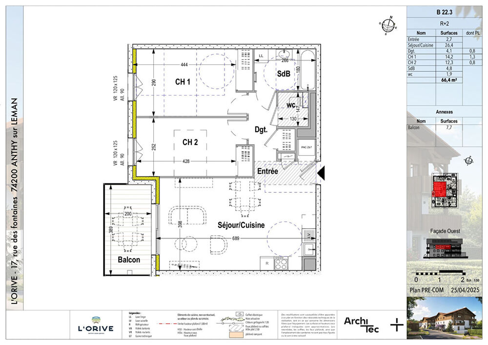 L'ORIVE - ANTHY SUR LÉMAN - T3 de 66.40m²