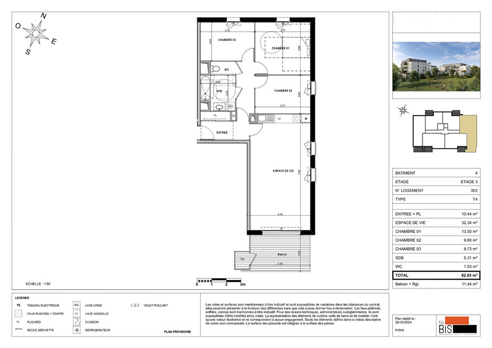 SCIEZ - Appartement T4 - 82.65m²