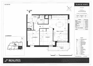Location Appartement Appartement Challans 3 pièce(s) 60.81 m2 Challans