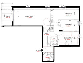  Appartement  vendre 5 pices 92 m