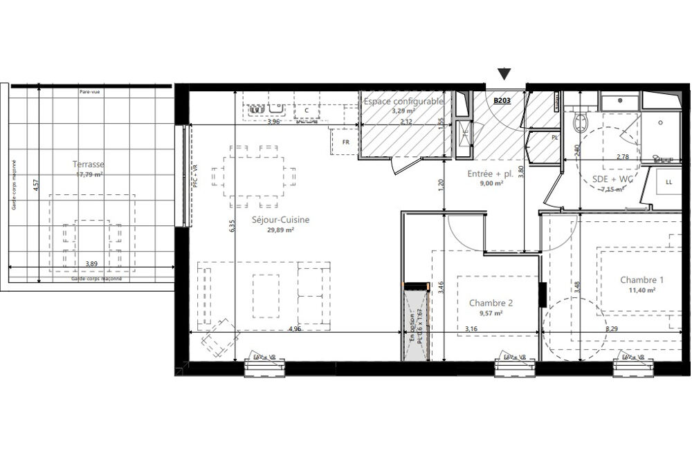 Vente Appartement Appartement 3 pièces Terrasse Vaulx en velin