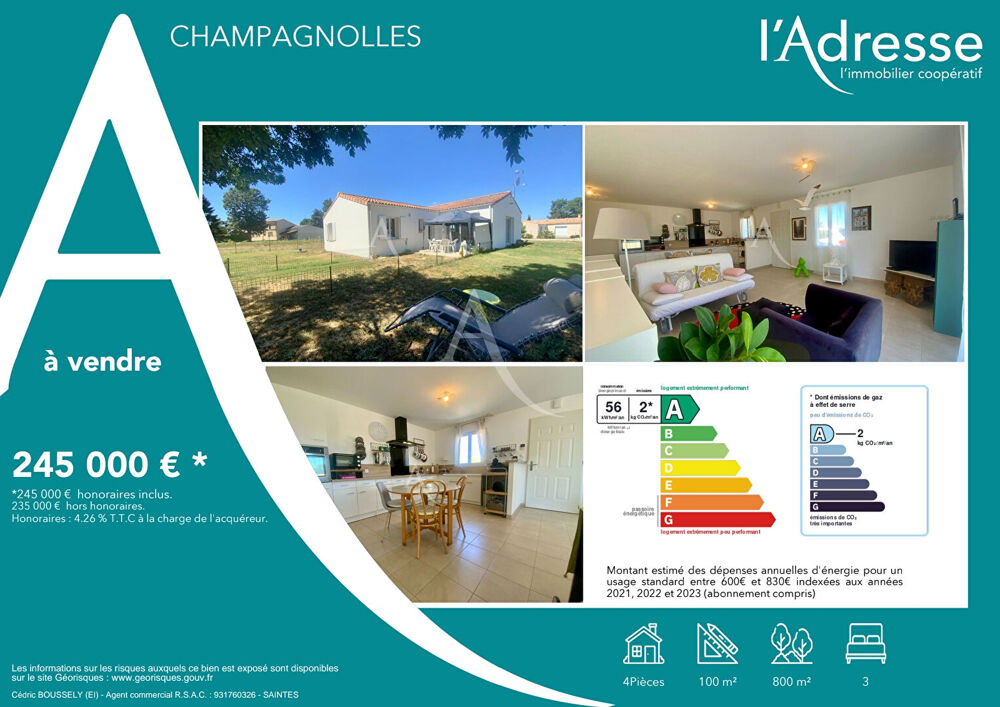 Maison Champagnolles 4 pièce(s) 98.5 m2