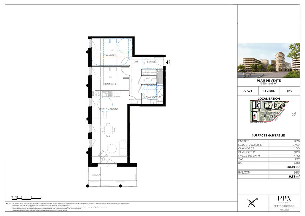 Vente Appartement THONON LES BAINS - Appartement T3 - 63.89m² Thonon les bains
