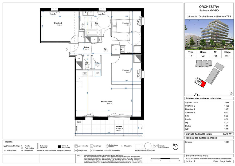 Vente Appartement Appartements neuf, quartier Ranzay - T4 de 89m2 Nantes
