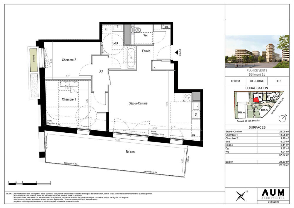 THONON LES BAINS - Appartement T3 - 67.37m²