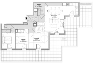  Appartement  vendre 4 pices 87 m