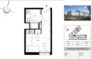  Appartement  vendre 1 pice 20 m