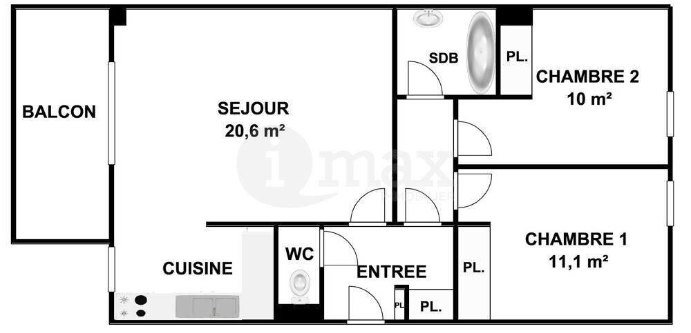 Vente Appartement COURBEVOIE BECON - 3 PIECES 59 m² + BALCON - 480 000  FAI Courbevoie