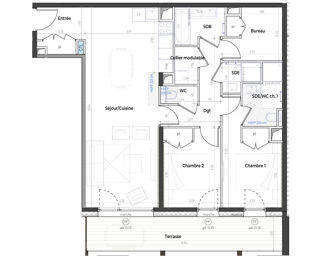  Appartement � vendre 3 pi�ces 79 m�