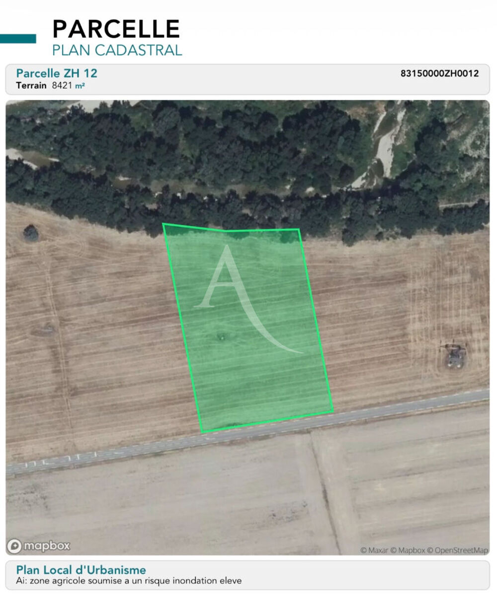 Vente Terrain TERRAIN AGRICOLE DE 8421 M2 AVEC EAU VINON SUR VERDON Vinon sur verdon