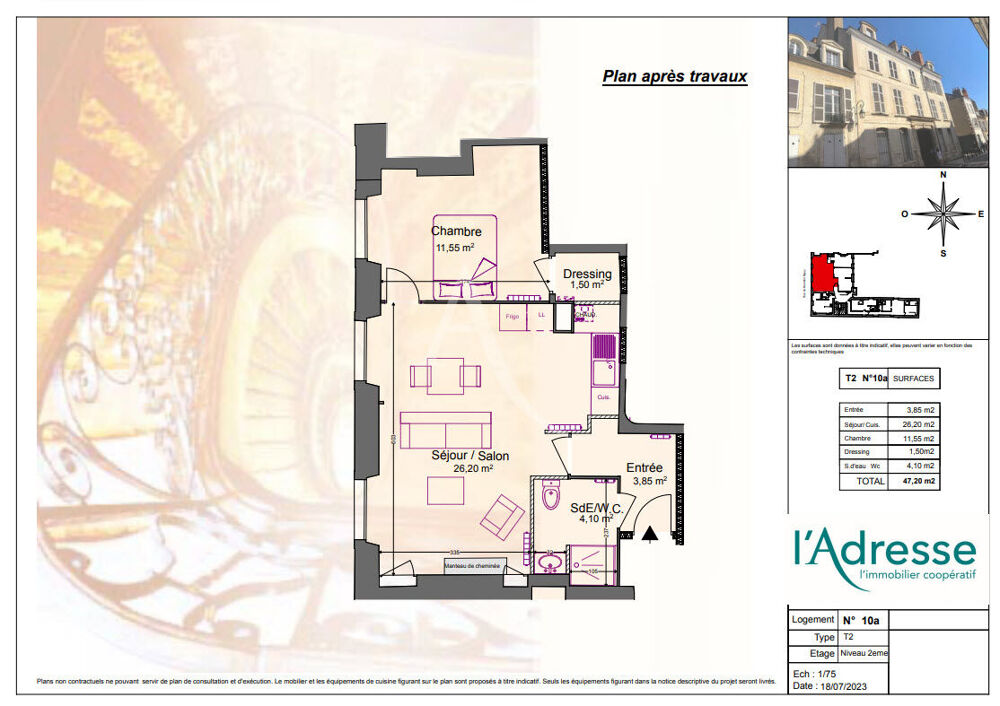 APPARTEMENT CENTRE VILLE T2 46.3M²