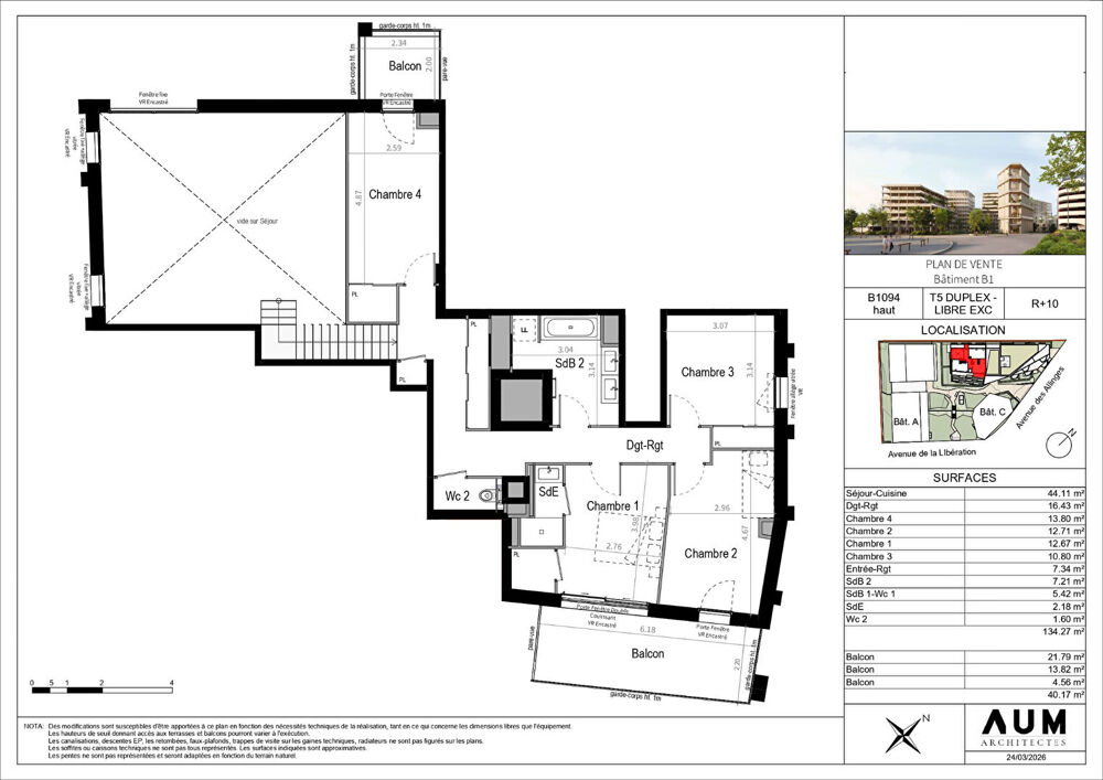 THONON LES BAINS - Appartement T5 duplex - 134.27m²