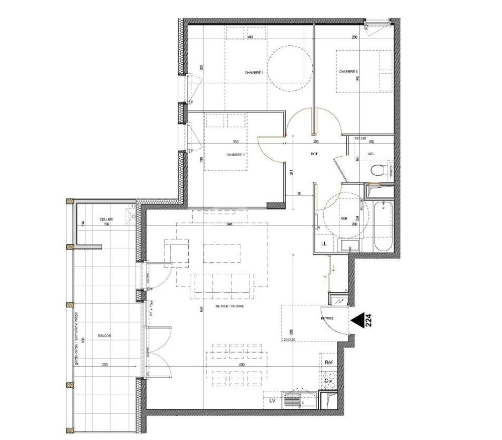 Cran-Gevrier - Appartement 4 pièces 82.85m²