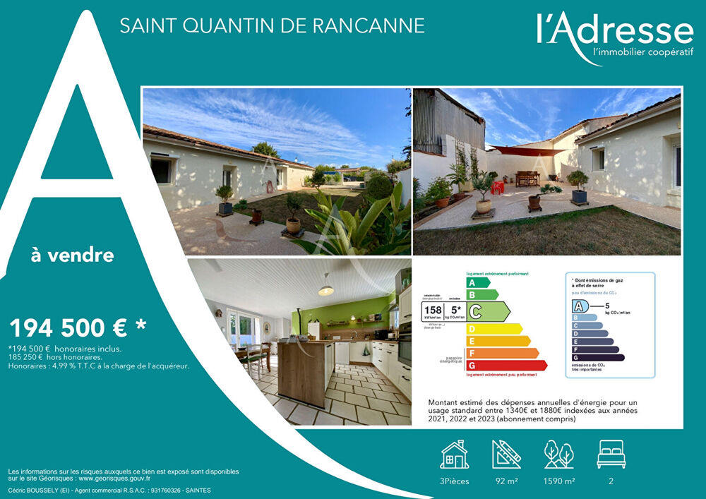 Vente Maison Maison Saint Quantin De Rancanne 3 pièce(s) 90 m2 Saint quantin de rancanne