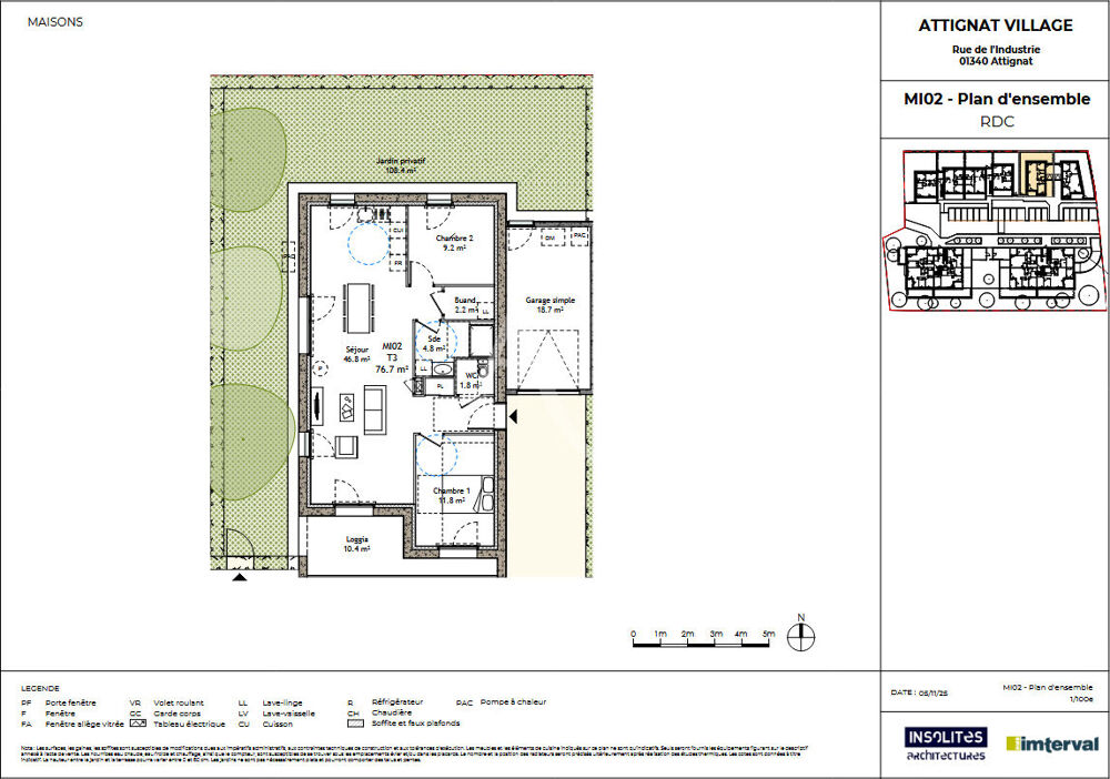 Maison neuve PP Attignat centre 76 m2 Garage jardin clos