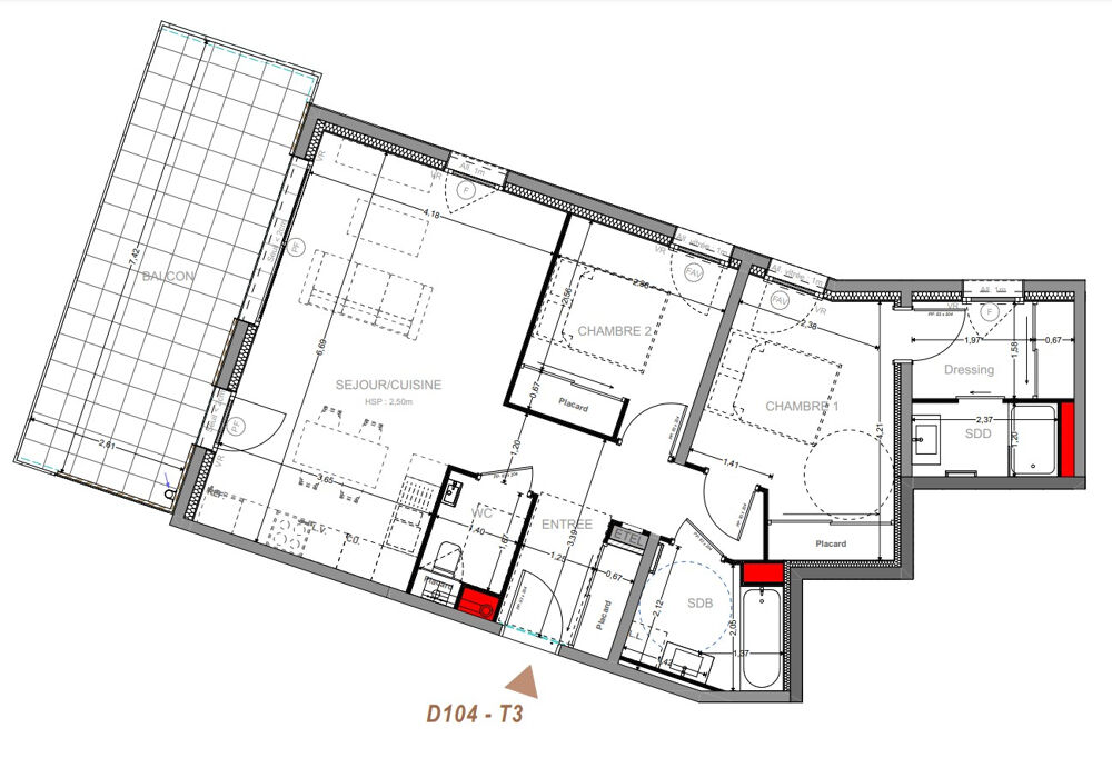 YVOIRE - T3 de 71.38m² + balcon 19.85m²