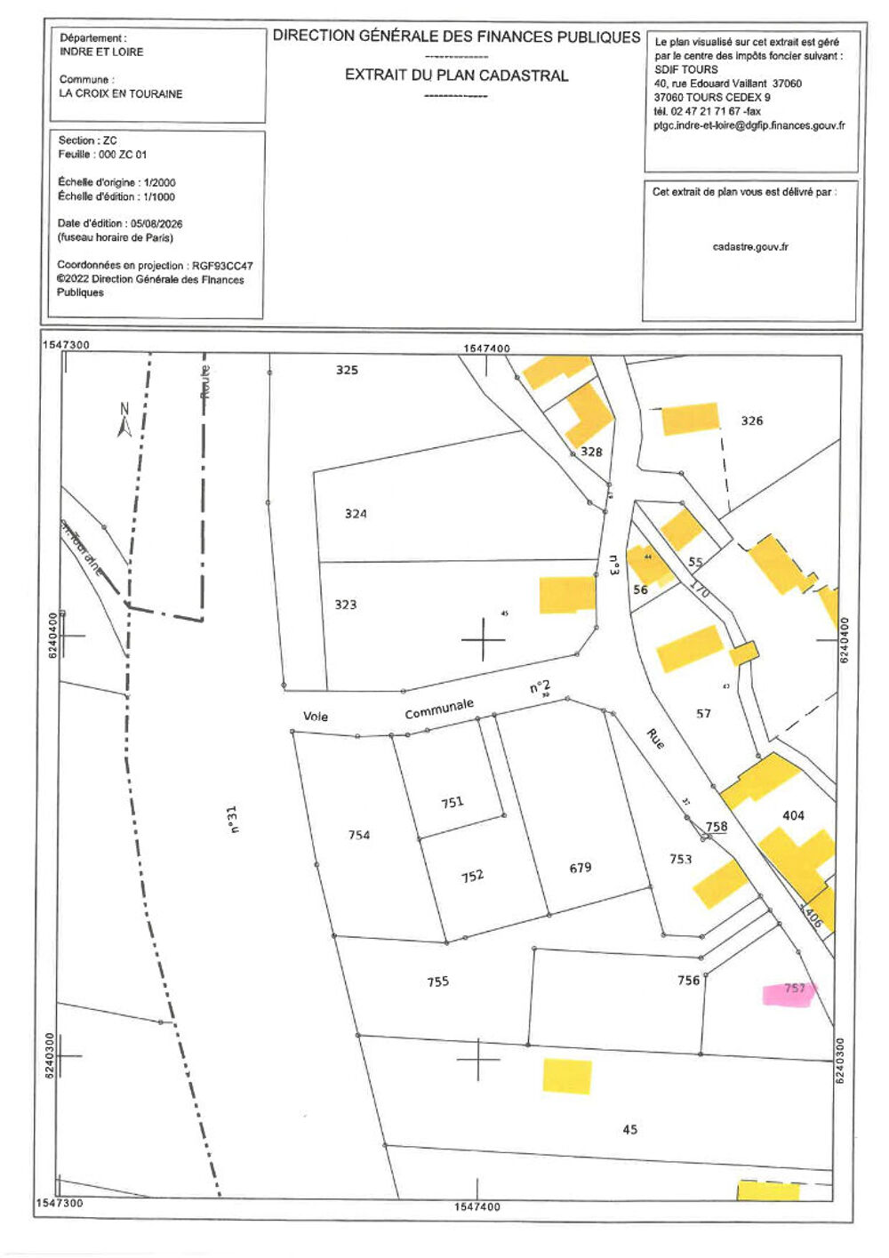 Vente Terrain terrain constructible La croix en touraine