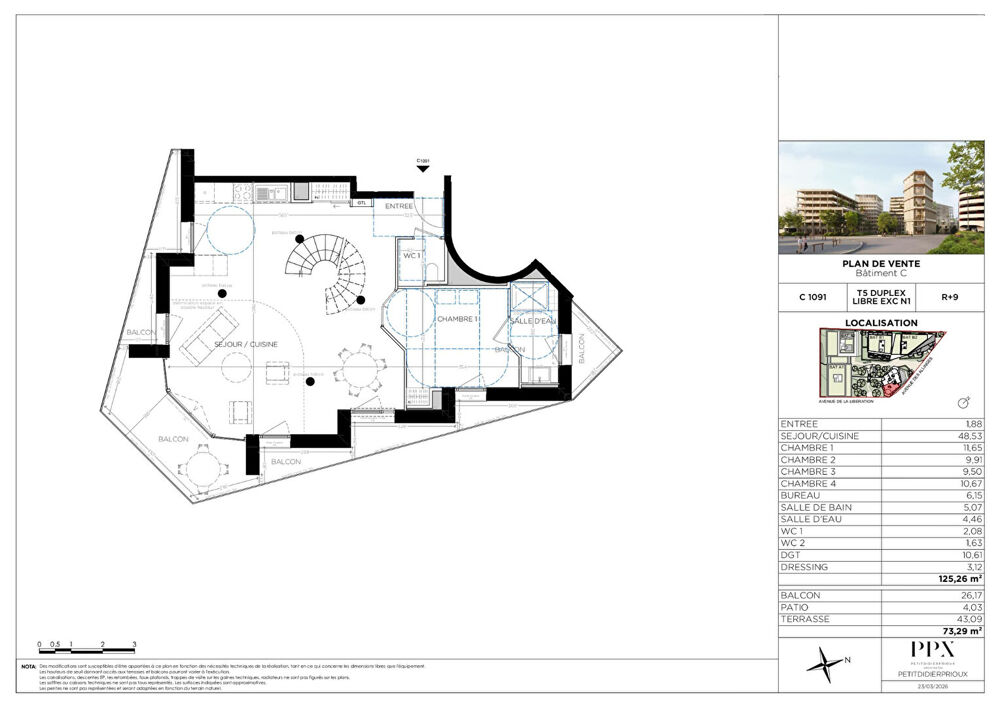 THONON LES BAINS - Appartement T5 en duplex - 125.26m²