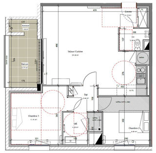  Appartement à vendre 3 pièces 61 m²