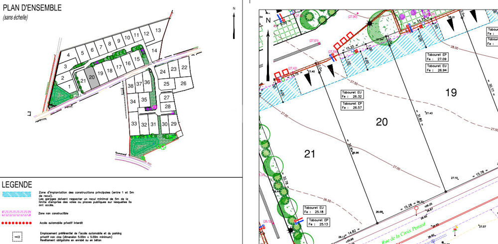 Vente Terrain Terrain Brem Sur Mer 523 m2 Brem sur mer