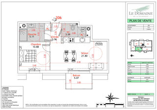  Appartement à vendre 2 pièces 45 m²