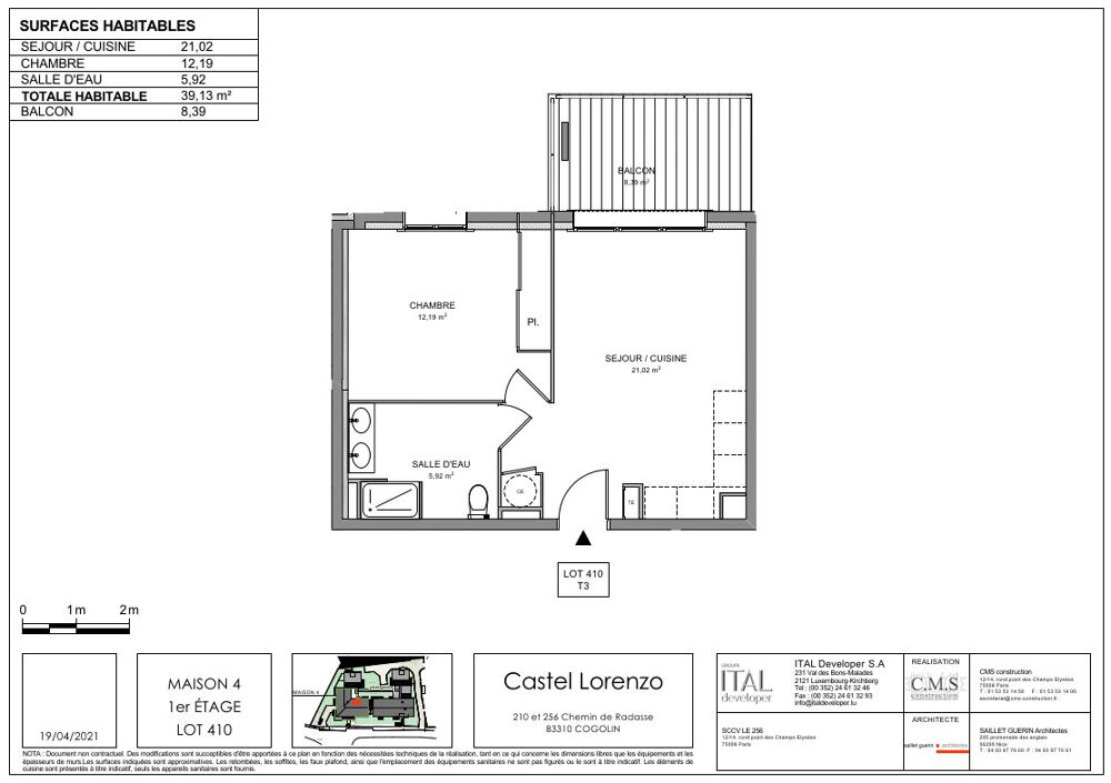 Vente Appartement COGOLIN - Programme Neuf, T2 de 39.13 m Cogolin