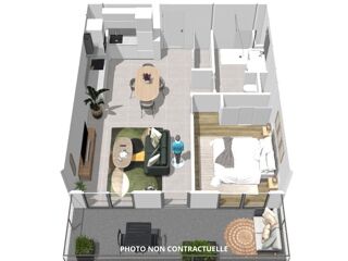  Appartement  vendre 2 pices 1 m