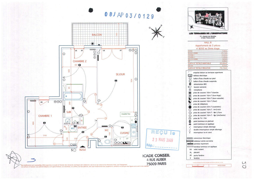 Location Appartement Toulouse 31500 JOLIMONT Sans frais agence Agréable T3 récent de 65.6m², terrasse de 9.55m² Très belle vue arborée parking en sou Toulouse